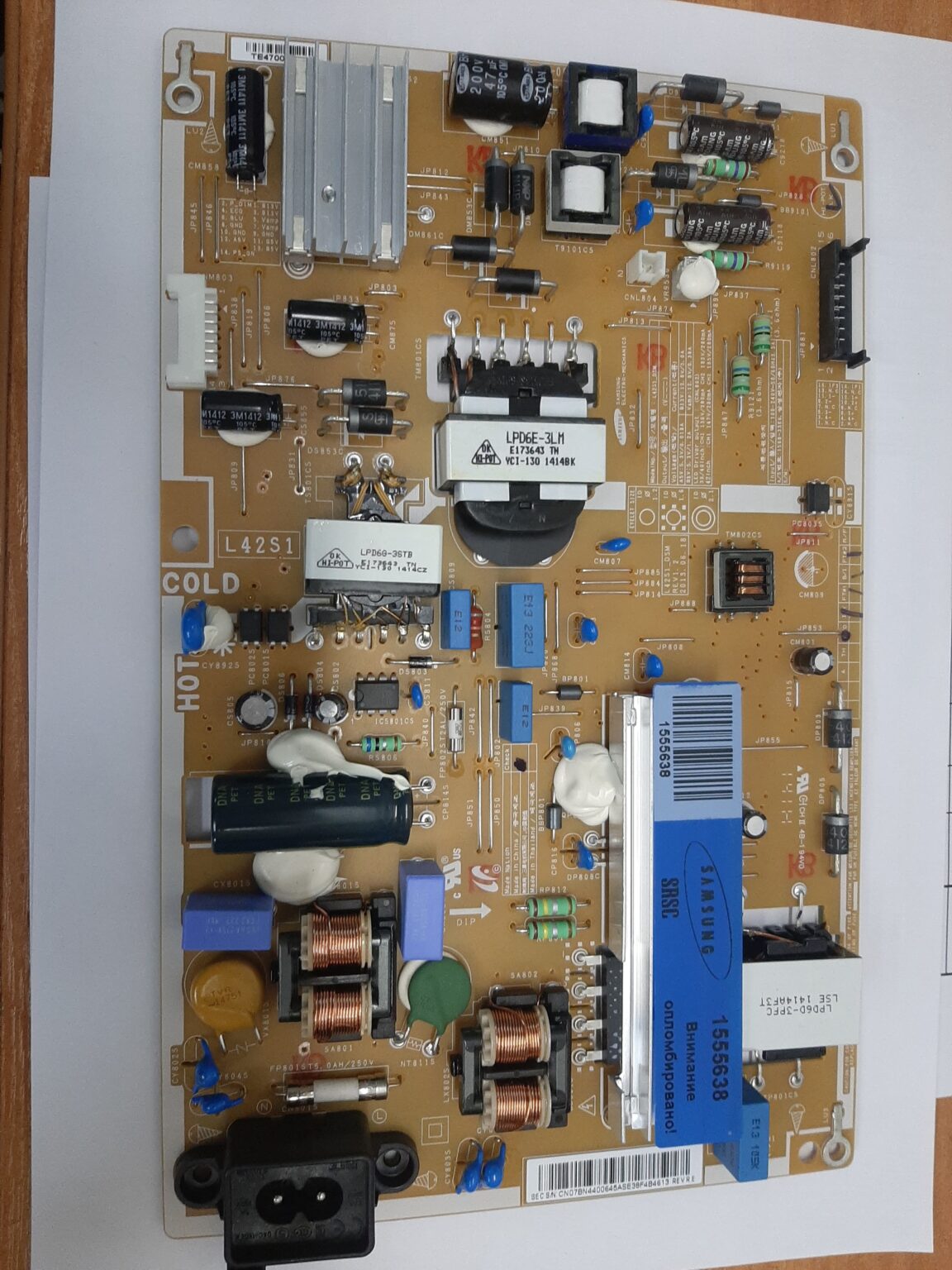 Плата питания ТВ DC VSS-LED TV PD BD;L42S1_DSM,PSLF121S05 (BN44-00645A)